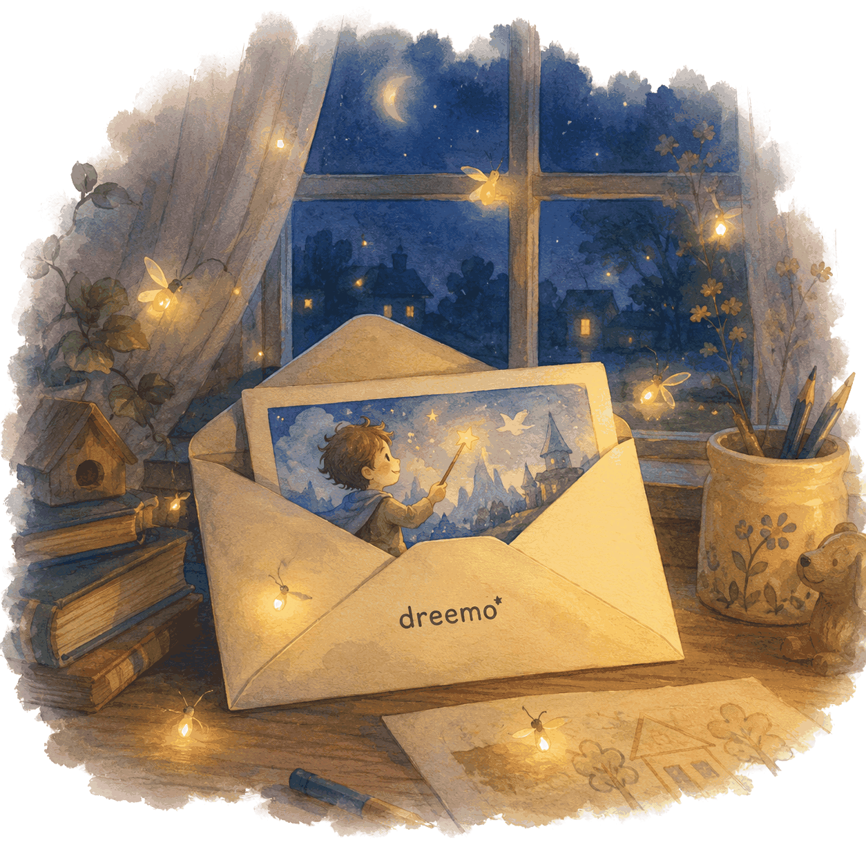A child reading a personalized dreemo letter