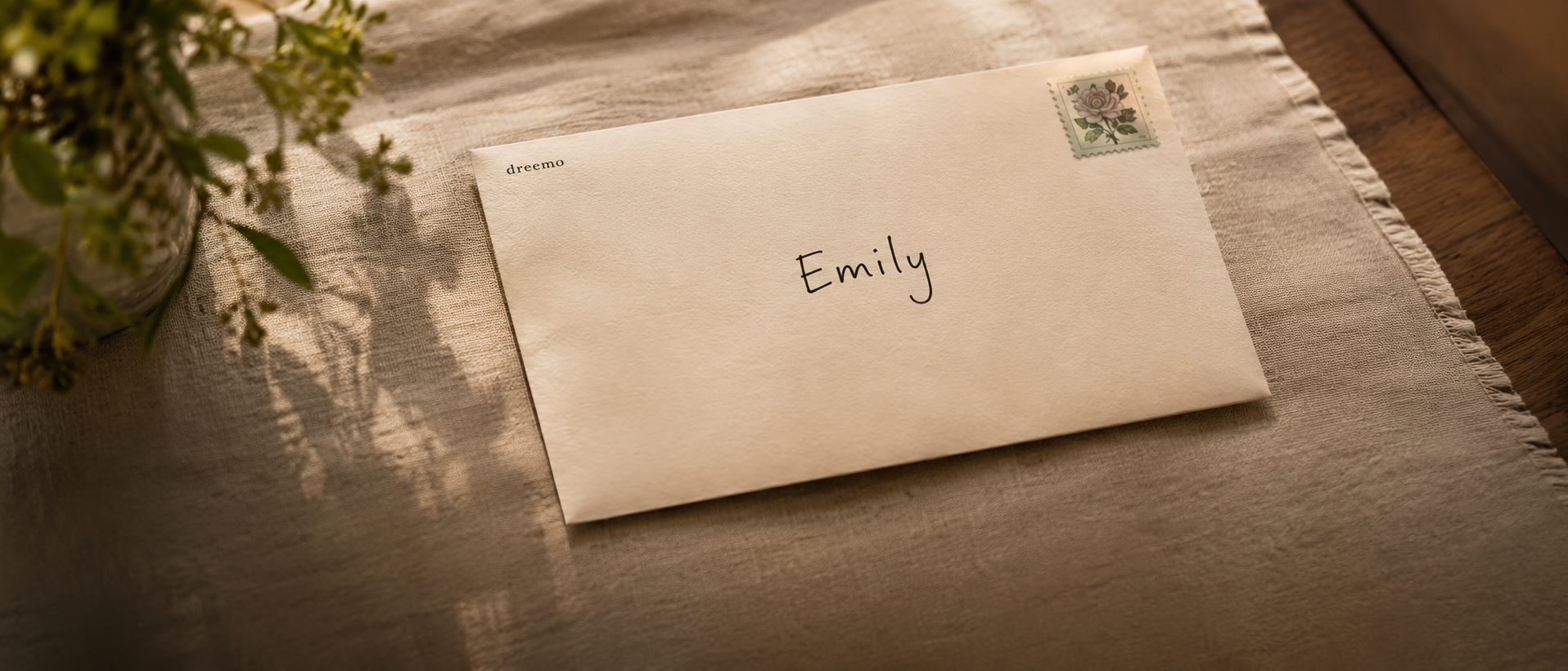A dreemo envelope on the kitchen table at bedtime